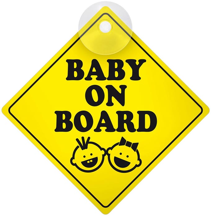Baby on board – bordje met zuignap