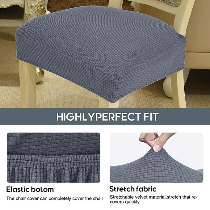 Jacquard Stoelzithoezen Afneembaar Wasbaar Stofdicht Stretch Spandex Eetkamer Gestoffeerde Stoelkussen Slipcovers