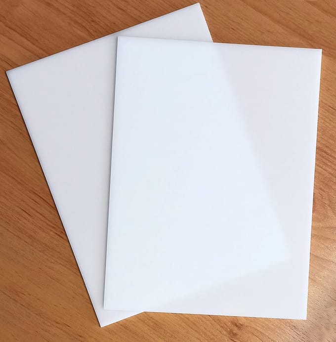 wit 3mm acrylplaat opaal kunststof platen (2 stuks A5)