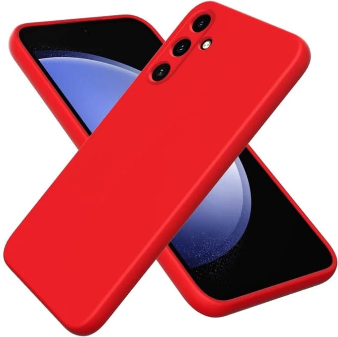 Solid hoesje Geschikt voor: Samsung Galaxy A15 Soft Touch Liquid Silicone Flexible TPU Rubber - Rood