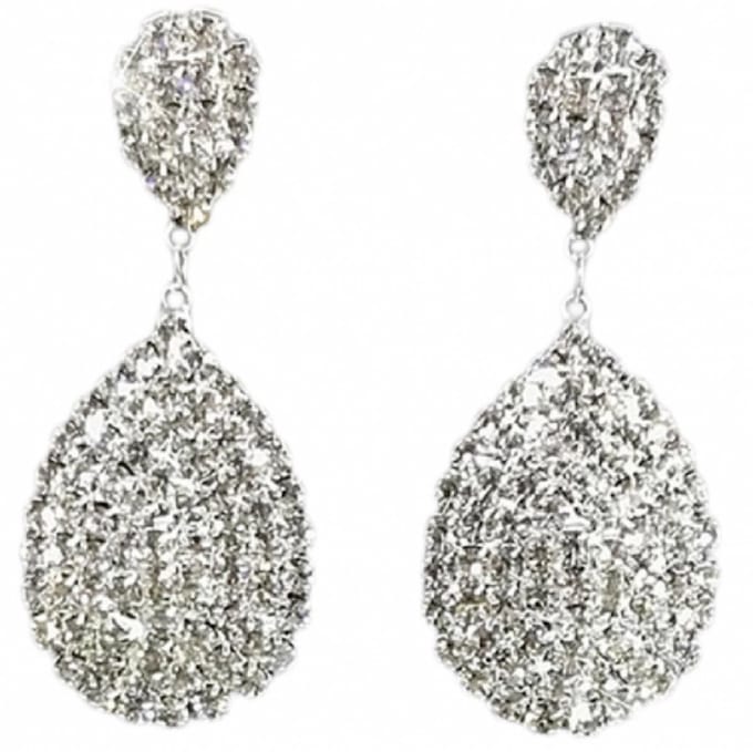 Lange oorbellen- Druppel -ovaal- strass-Charme Bijoux