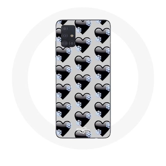 Hoesje voor Samsung Galaxy A71 Zwarte hartenachtergrond