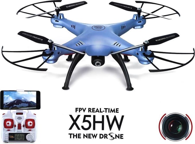 Syma X5HW live Camera Drone FPV Real-Time + (batterijen 4x AA Kingever Gold)