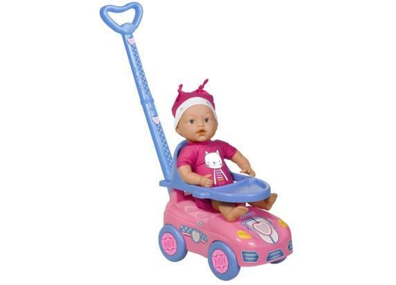 Loko Toys Dolly 37cm baby met loopauto Speelpoppen