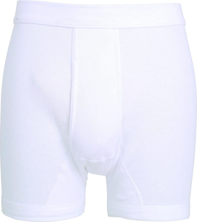 Gotzburg heren boxer lang doppelripp met gulp (1-pack) - wit