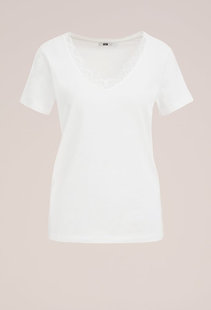 WE Fashion Dames T-shirt met kant
