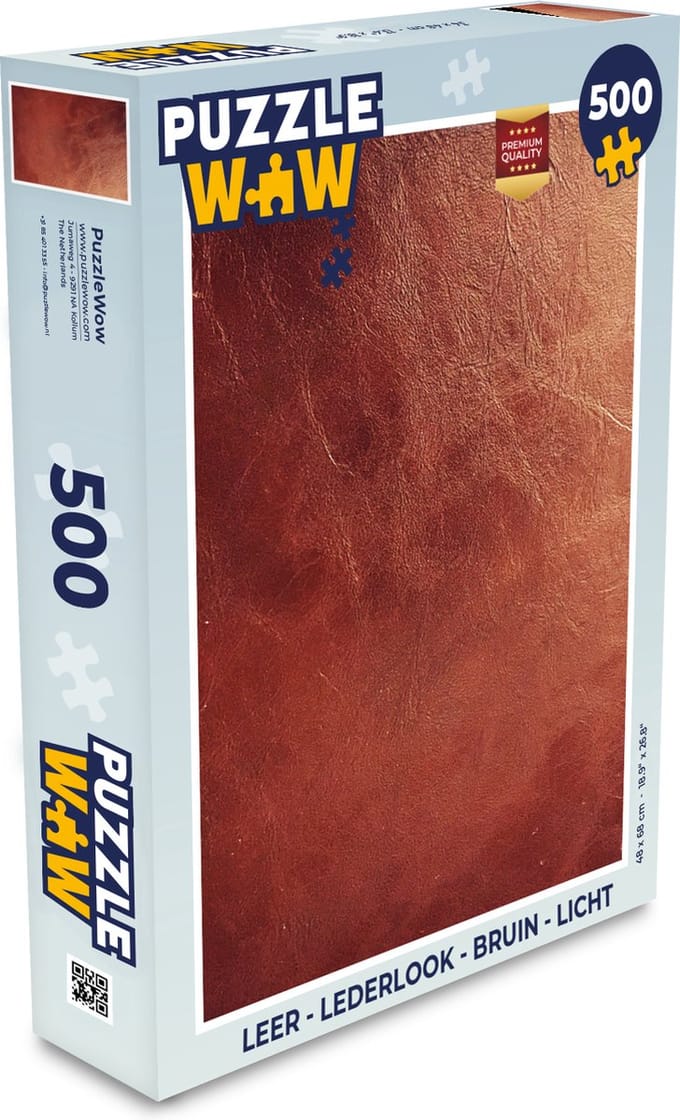 Puzzel Leer - Lederlook - Bruin - Licht - Legpuzzel - Puzzel 500 stukjes