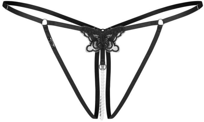 Obsessive - Selisme Open Kruis String - Zwart