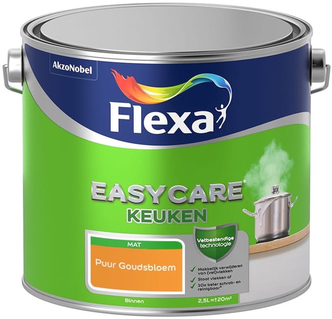 Flexa - Easycare Keuken - Puur Goudsbloem - Mengverf - 2,5 L