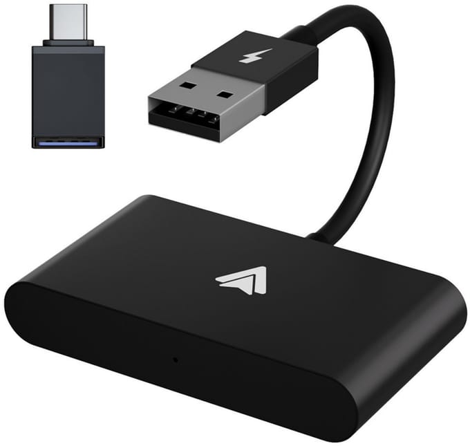TOVBMUP Android Auto Draadloze Adapter - Wireless Android Auto Converter - Geschikt voor Android 11.0 en hoger in auto's vanaf 2017 - ABS Behuizing - Incl. USB naar USB-C Adapter - Plug & Play met 15s Automatische Koppeling