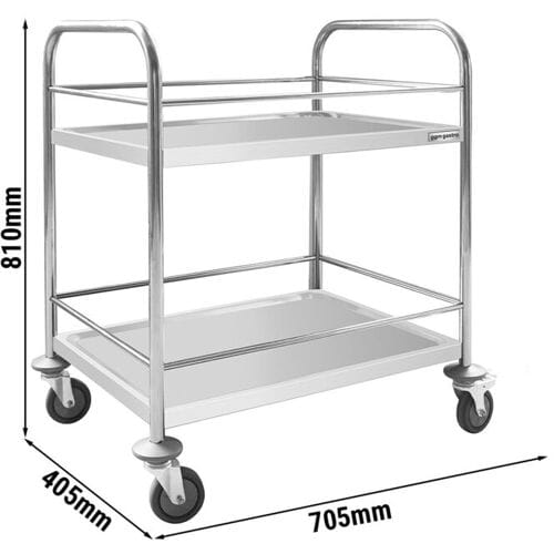 GGM Gastro Servierwagen - 705x405mm - mit 2 Abstellflächen & Verstrebung