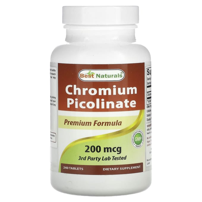 Picolinate de Chrome, 200 Mcg, 240 Comprimés