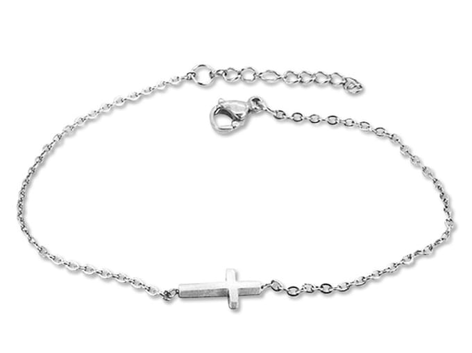 Montebello Armband Raizy - 316L Staal - Bedel - Kruis - 6mm - 19cm