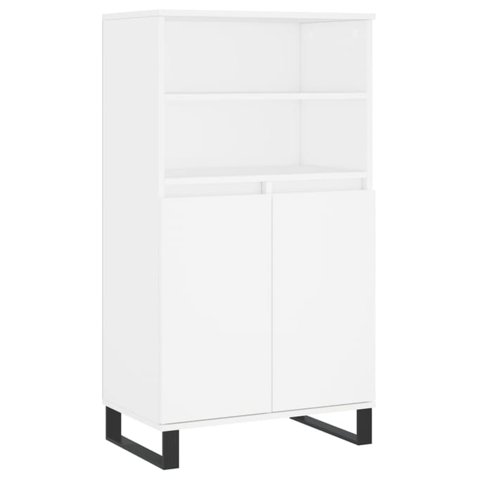 vidaXL - Hoge - kast - 60x36x110 - cm - bewerkt - hout - wit