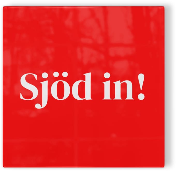 Tegeltje Maastricht Sjöd in! - rood wit - tegeltje stad - tegeltje met tekst