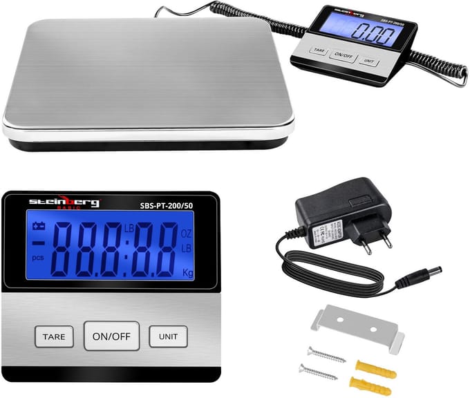 Digitale pakketweegschaal - 200 kg / 50 g - Basic - Extern LCD display - Steinberg Basic