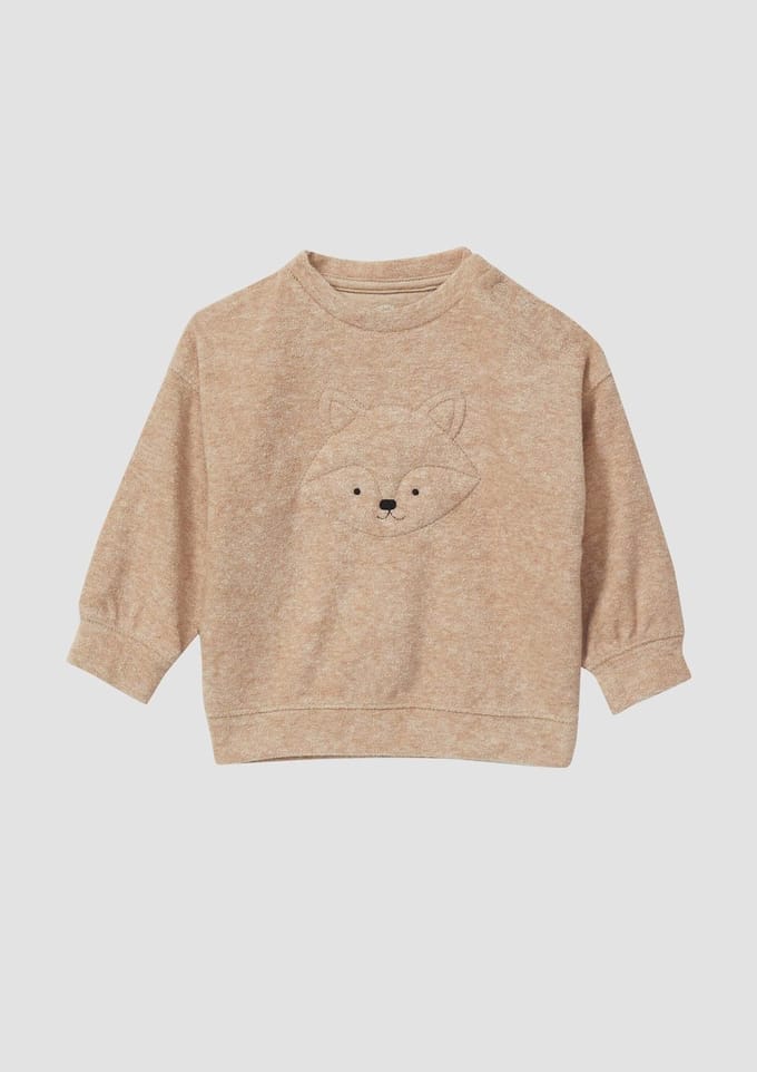 s.Oliver - others - Warm sweatshirt met applicatie en textuur aan de voorkant