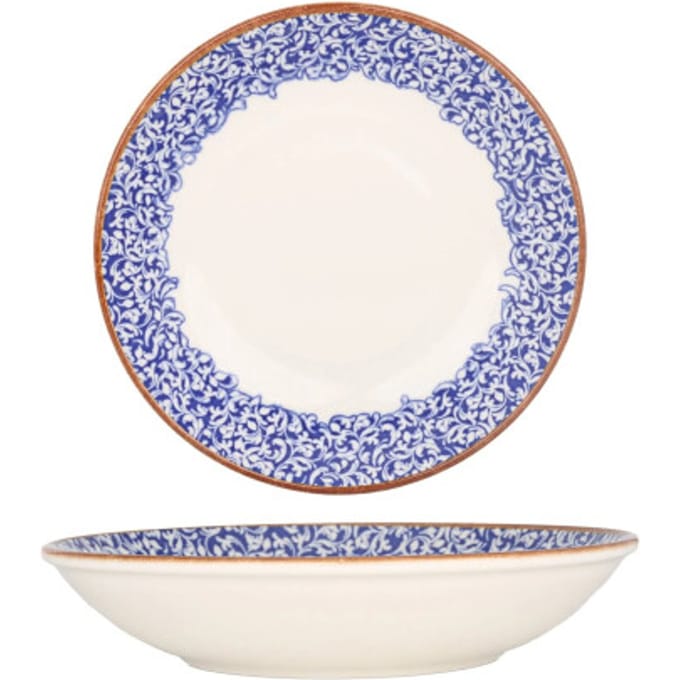 By Bone Diepbord - Edera Cobalt - Porselein - 25 cm (1300cc) - set van 6