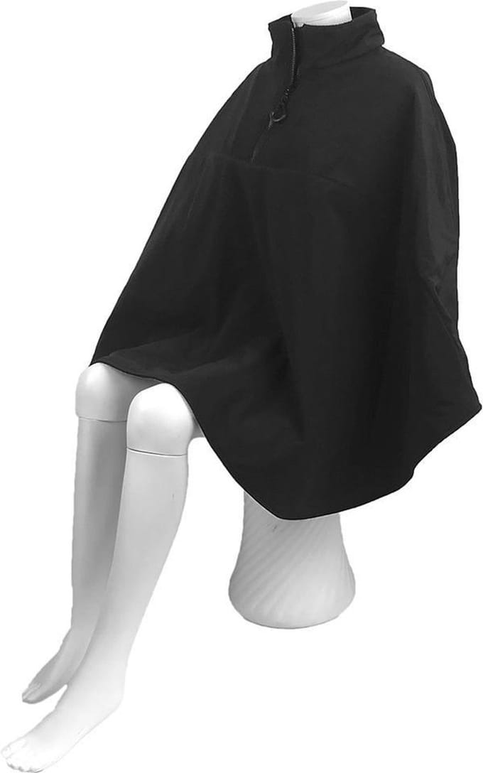 Warme rolstoelcape winddicht en waterafstotend kort - DARK NIGHT - Zwart
