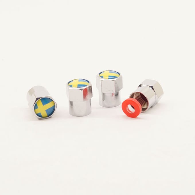 Schrader (auto) ventiel - Zilver Zweden aluminium met afdichting