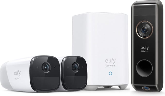 eufy Security - eufyCam 2 Pro set met 2 camera's + Video Doorbell Dual Camera S330 - Bundelvoordeel