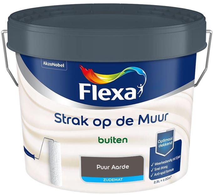 Flexa - Strak Op De Muur Buiten Zijdemat - Puur Aarde - Mengverf - 2,5 L