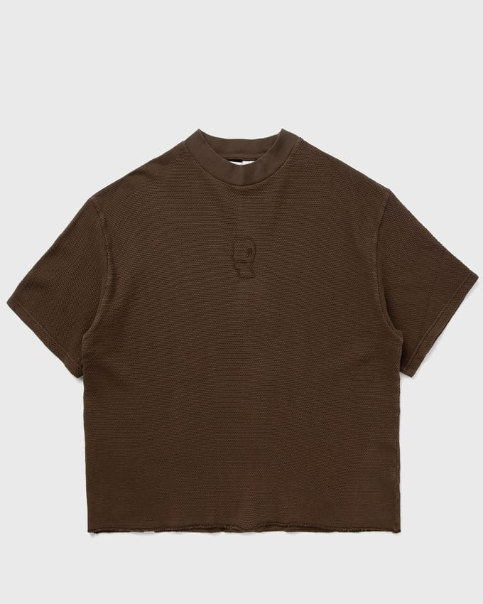 Boxy Pique Mock Neck Tee