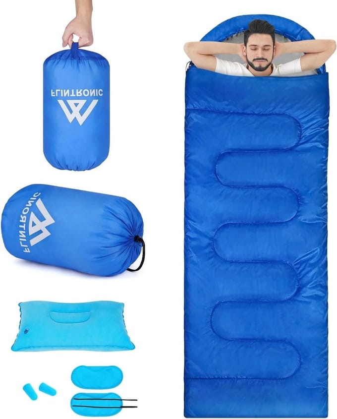 Lichte Slaapzak voor Kamperen en Wandelen, Compact en Ideaal voor Backpacken, 210 x 75 cm, Perfect voor Buitenactiviteiten
