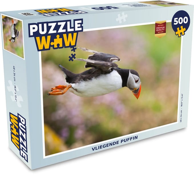 Puzzel Vliegende puffin - Legpuzzel - Puzzel 500 stukjes