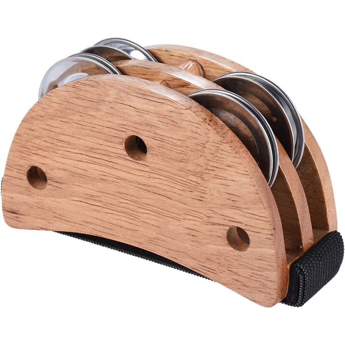 Boîte de Cajon elliptique, accessoire compagnon de tambour, tambourin de Jingle de pied pour Instruments de Percussion à main beige
