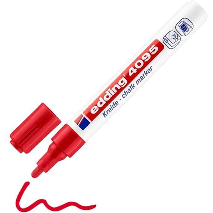 Edding Krijtmarker 4095 Rond 2 - 3 Mm Waterbasis Rood