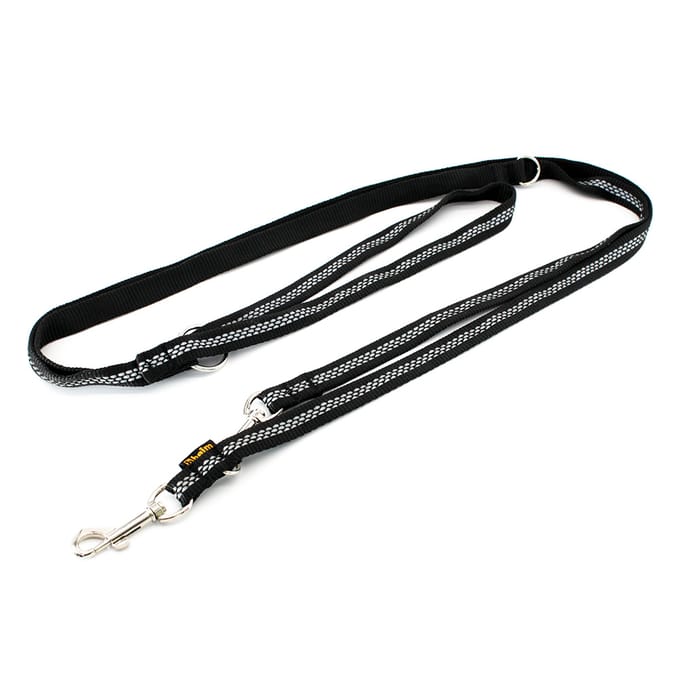 Heim verstelbare riem met reflectoren, zwart - 300 cm lang, 19 mm breed