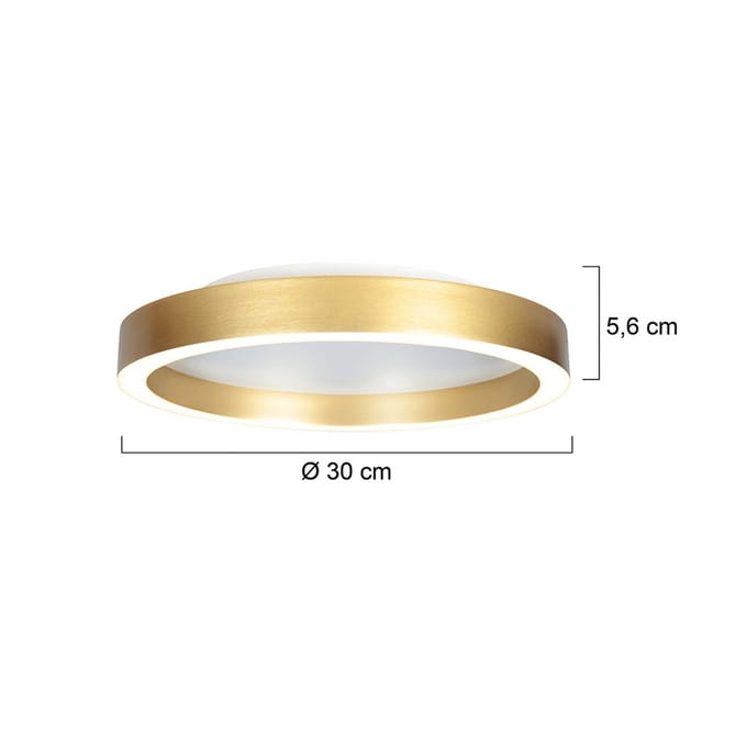 Goudkleurige Plafondlamp Ringlux 4134GO Ø30CM 2000 Lumen Dimbaar Moderne Stijl Steinhauer