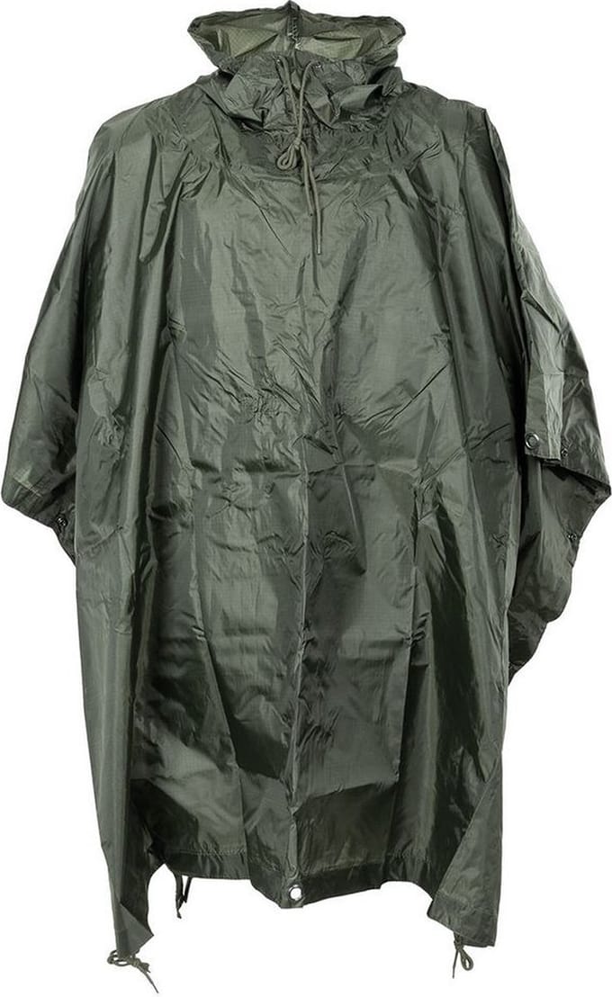 MFH US Poncho Rip Stop Mod. - legergroen - Afmetingen 144 x 223 cm