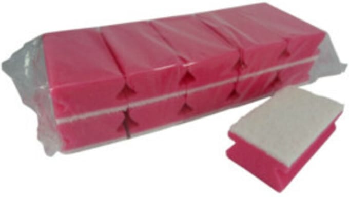 Multy Schuursponsjes Krasvrij Easy Grip Roze - 10 stuks