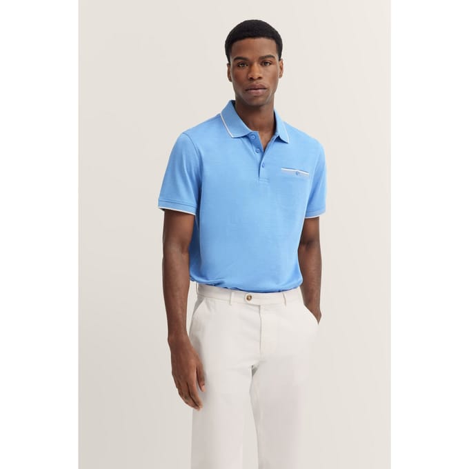 Bugatti Herren Polo met discrete contraststrepen
