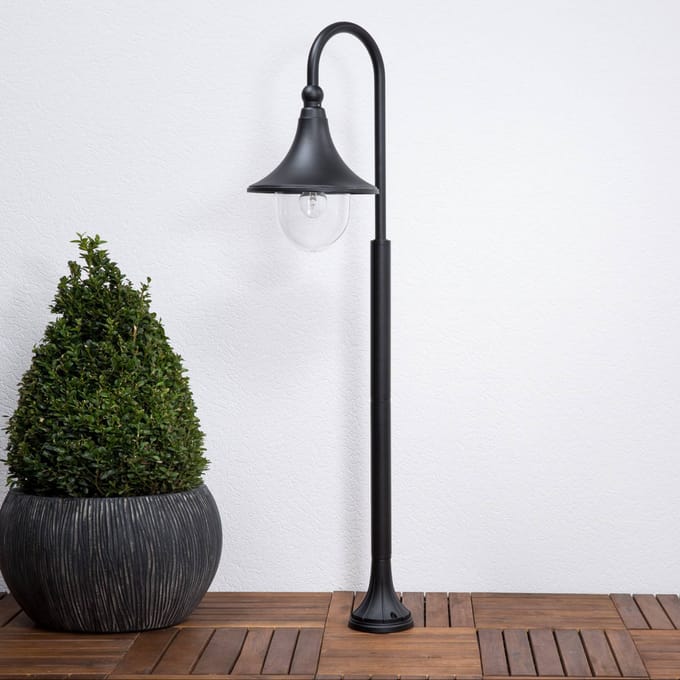 Lindby - Tuinpad verlichting - 1licht - Aluminium, polycarbonaat - H: 120 cm - E27 - zwart, helder