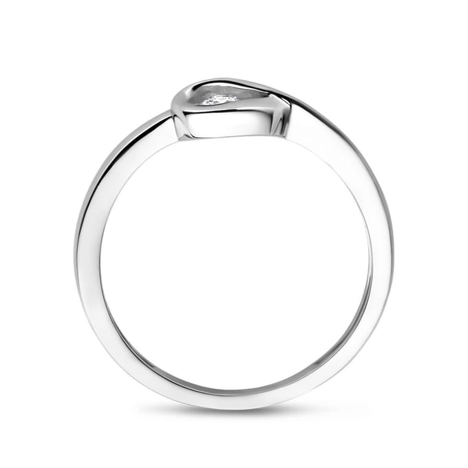 Gerhodineerd Zilver Ring Met Zirkonia Poli/Mat 1337836
