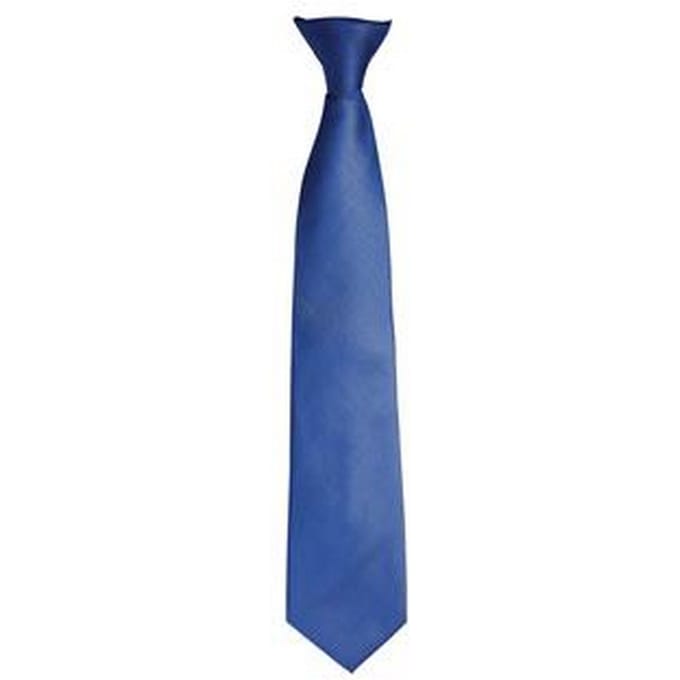 Premier Herenmode "Kleuren" Work Clip On Tie (Middenblauw)