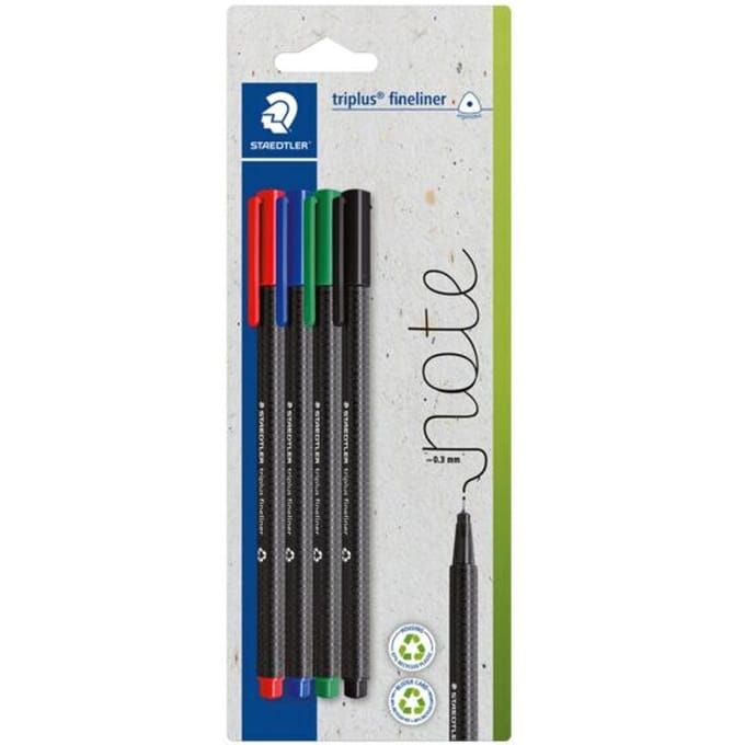 Fineliner »triplus&reg; 334 gekleurd assorti 4 kleuren« 0,3 mm 4 stuks