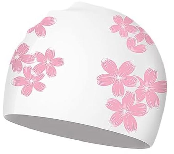 Siliconen badmuts voor dames met perzikbloemen - Antislip en waterdicht zwemaccessoire