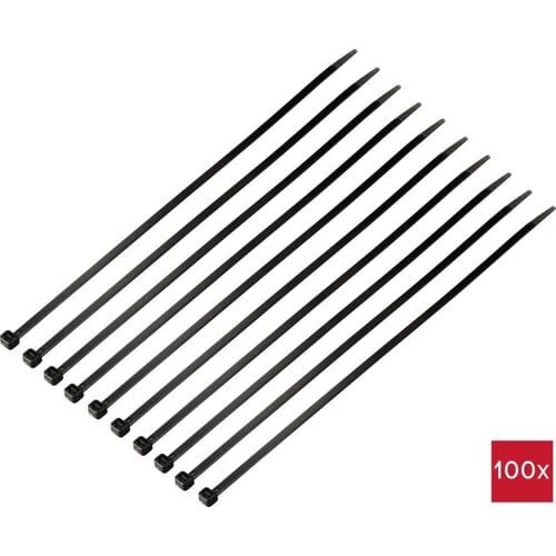 TRU COMPONENTS TC-12523700 Kabelbinder 300 mm 4.8 mm Zwart Bestand tegen kou 100 stuk(s)
