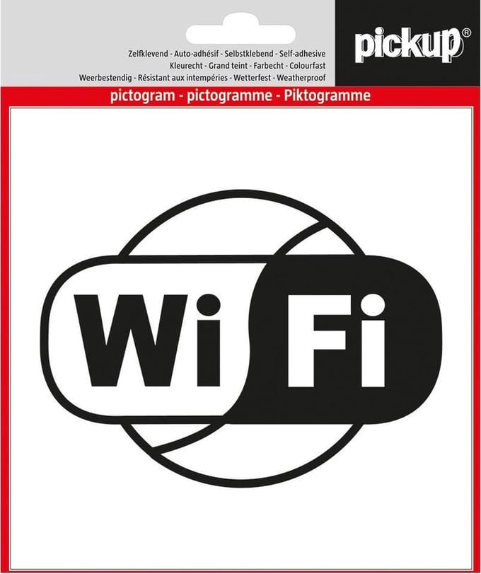 Pickup pictogram Sticker Aufkleber 14x14 cm Wifi