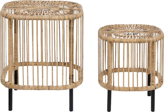 CESANTICO - Tafellamp - Naturel - Set van 2 - Rotan