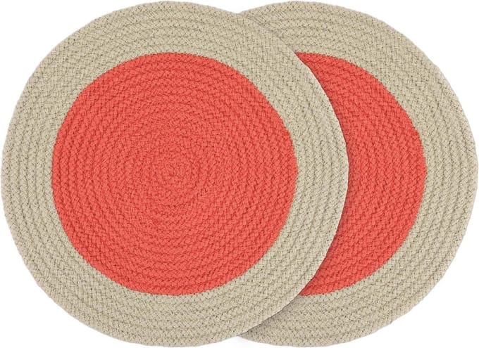 Remember - Placemat Raspberry Katoen Set van 2 Stuks - Katoen - Rood