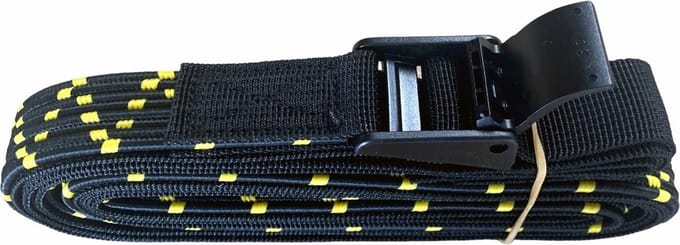 Elastische spanband - 410cm - Verstelbaar - Zwart / geel