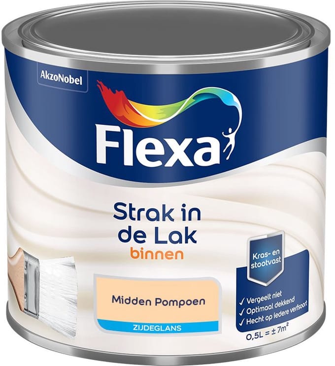 Flexa - Strak In De Lak Binnenlak Zijdeglans - Midden Pompoen - Mengverf - 500 Ml
