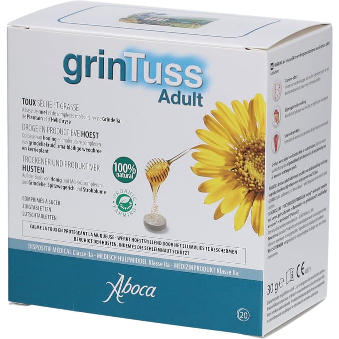 Aboca grinTuss Volwassenen 20 Ovale tabletten
