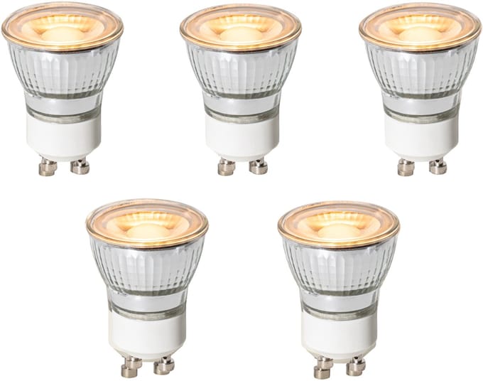 LUEDD Set van 5 GU10 3-staps dimbaar LED lampen 35mm 4W 200 lm 2200K
