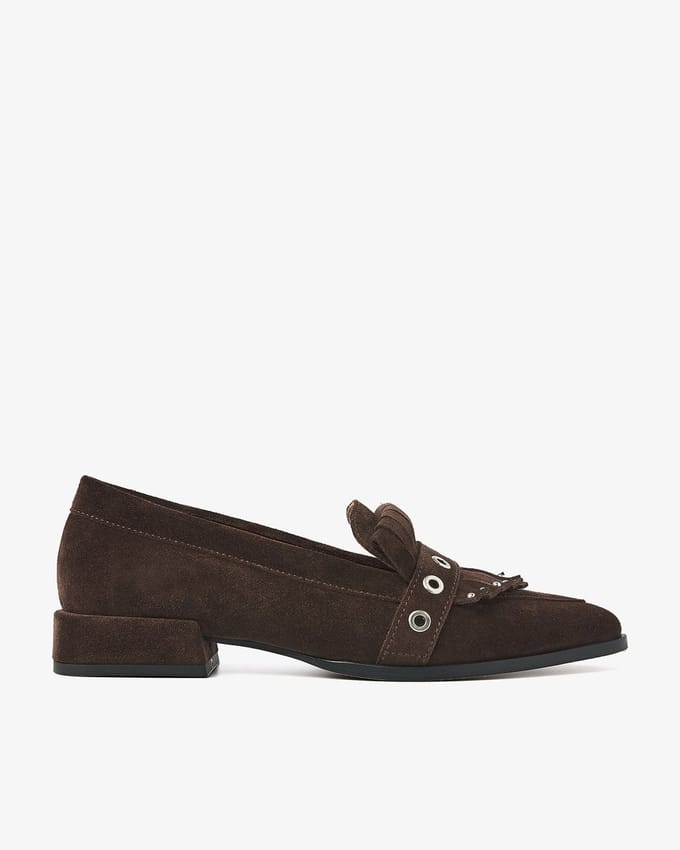 VIA VAI Jazz Emily Loafers Dames - Suède - Bruin - Maat 39